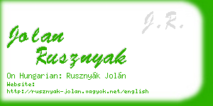 jolan rusznyak business card